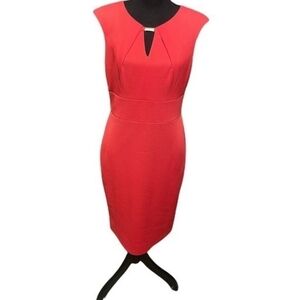 Elegant Collection Coral Sleeveless Maxi Dress In Size 8